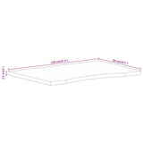 Skrivebordsplate med kurve 120x50x2,5 cm heltre grovt mangotre