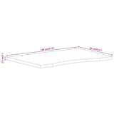 Skrivebordsplate med kurve 120x60x2,5 cm heltre grovt mangotre