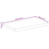 Bordplate 60x20x2,5 cm naturlig kant grovt heltre mangotre