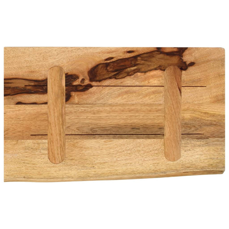 Bordplate 50x30x2,5 cm naturlig kant grovt heltre mangotre