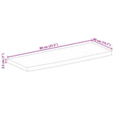 Bordplate 80x40x2,5 cm naturlig kant grovt heltre mangotre