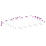 Bordplate 90x60x2,5 cm naturlig kant grovt heltre mangotre