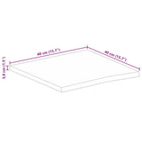 Bordplate 40x40x3,8 cm naturlig kant grovt heltre mangotre