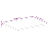 Bordplate 80x60x3,8 cm naturlig kant grovt heltre mangotre