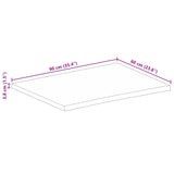 Bordplate 90x60x3,8 cm naturlig kant grovt heltre mangotre