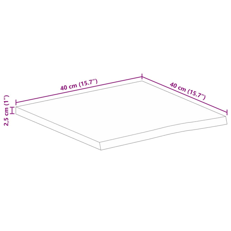 Bordplate naturlig kant 180x30x2,5 cm heltre mango