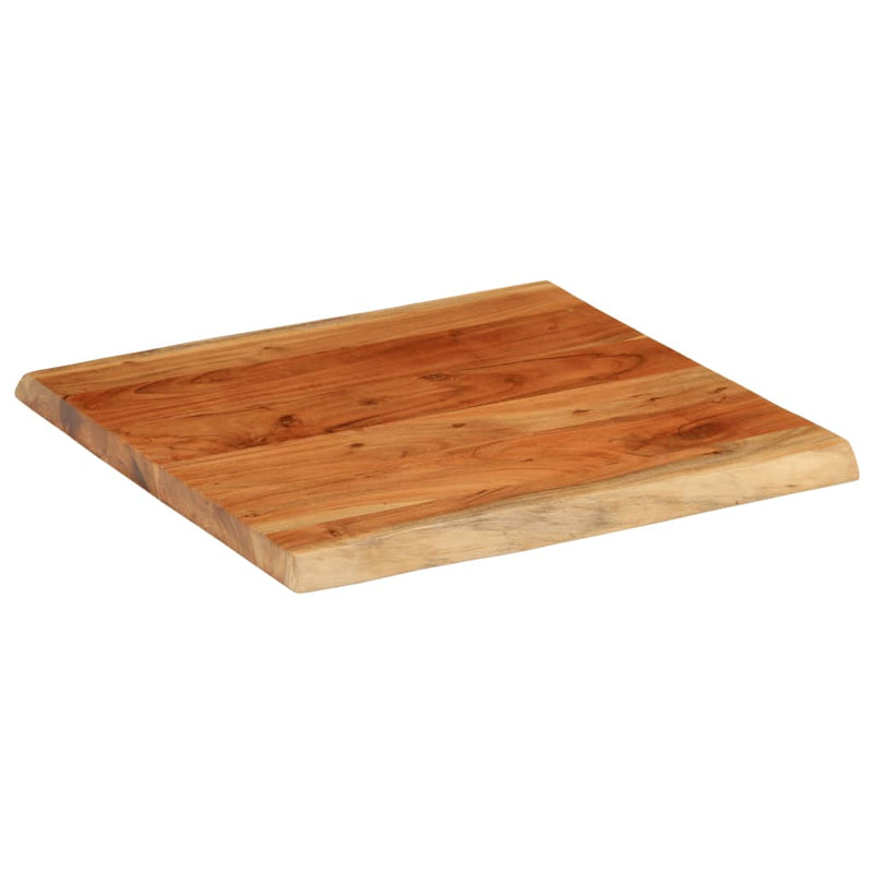 Bordplate 80x80x2,5 cm firkantet heltre akasie naturlig kant