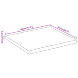 Bordplate 40x40x3,8 cm firkantet heltre akasie naturlig kant