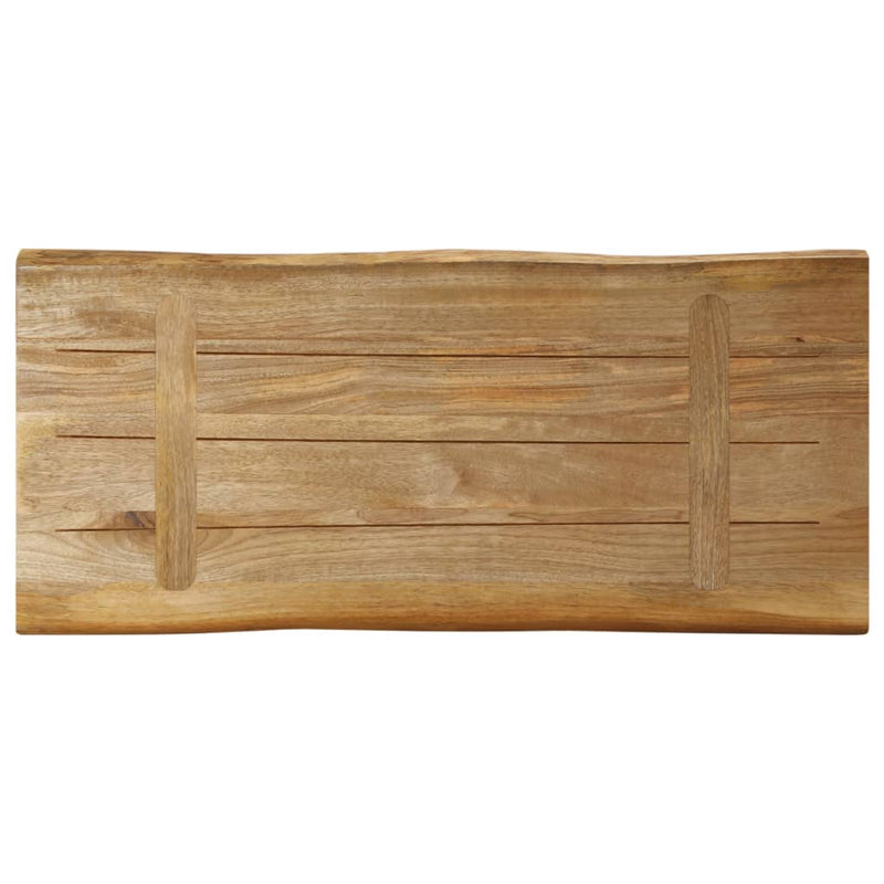 Bordplate naturlig kant 80x40x2,5 cm grovt heltre mangotre