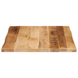 Bordplate naturlig kant 60x60x2,5 cm grovt heltre mangotre