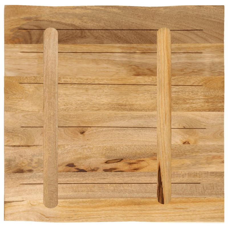 Bordplate naturlig kant 60x60x2,5 cm grovt heltre mangotre