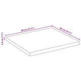 Bordplate naturlig kant 80x80x3,8 cm grovt heltre mangotre