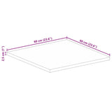 Bordplate 60x60x2,5 cm firkantet heltre akasie