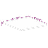 Bordplate 90x90x2,5 cm firkantet heltre akasie
