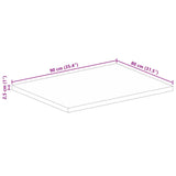 Bordplate 90x80x2,5 cm rektangulær gjenvunnet heltre