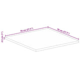 Bordplate 70x70x2,5 cm firkantet heltre mango