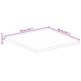 Bordplate 50x50x2,5 cm firkantet heltre mango