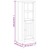 Baderomsskap BERG svart 40x34x110 cm heltre furu