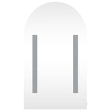 Baderomsspeilskap med LED-lys buet hvit 42x13x70 cm