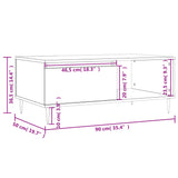 Salongbord sonoma eik 90x50x36,5 cm konstruert tre