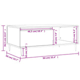 Salongbord røkt eik 90x50x36,5 cm konstruert tre