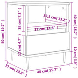 Nattbord 2 stk brun eik 40x35x50 cm konstruert tre