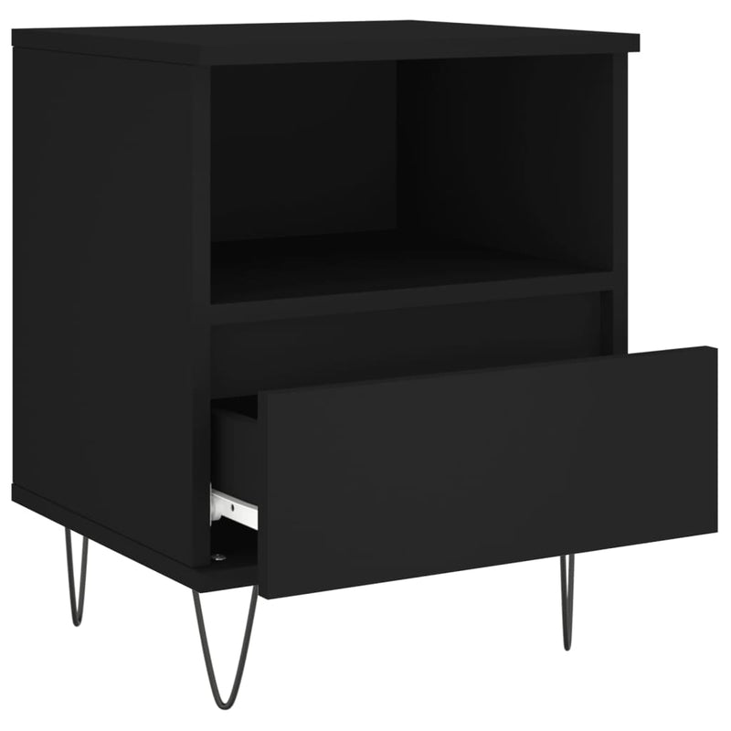Nattbord svart 40x35x50 cm konstruert tre