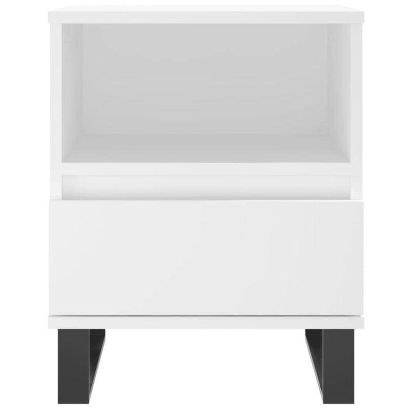 Nattbord hvit 40x35x50 cm konstruert tre