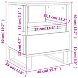 Nattbord brun eik 40x35x50 cm konstruert tre