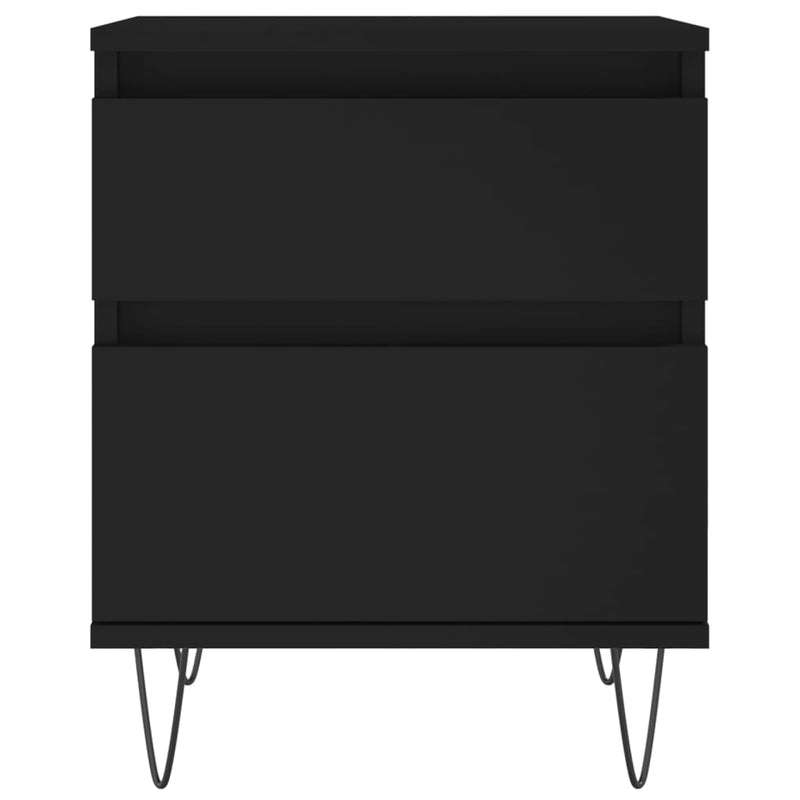 Nattbord 2 stk svart 40x35x50 cm konstruert tre