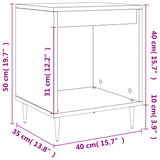 Nattbord 2 stk hvit 40x35x50 cm konstruert tre