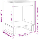 Nattbord 2 stk høyglans hvit 40x35x50 cm konstruert tre