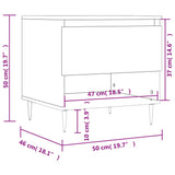 Salongbord 2 stk røkt eik 50x46x50 cm konstruert tre