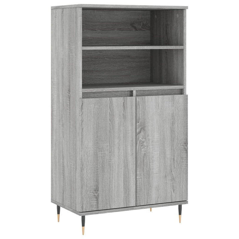 Highboard grå sonoma 60x36x110 cm konstruert tre