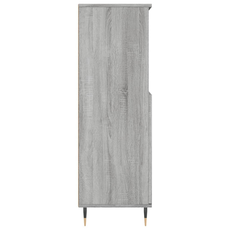 Highboard grå sonoma 60x36x110 cm konstruert tre