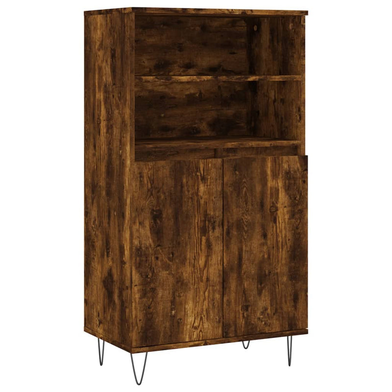 Highboard røkt eik 60x36x110 cm konstruert tre