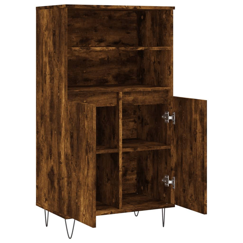 Highboard røkt eik 60x36x110 cm konstruert tre