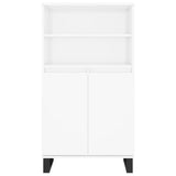 Highboard høyglans hvit 60x36x110 cm konstruert tre