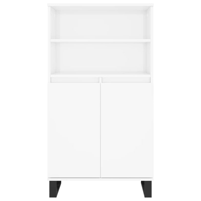 Highboard høyglans hvit 60x36x110 cm konstruert tre