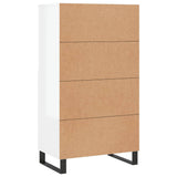 Highboard høyglans hvit 60x36x110 cm konstruert tre