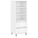 Highboard høyglans hvit 40x36x110 cm konstruert tre