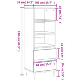 Highboard høyglans hvit 40x36x110 cm konstruert tre