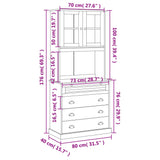 Highboard VIGO hvit 80x40x176 cm heltre furu