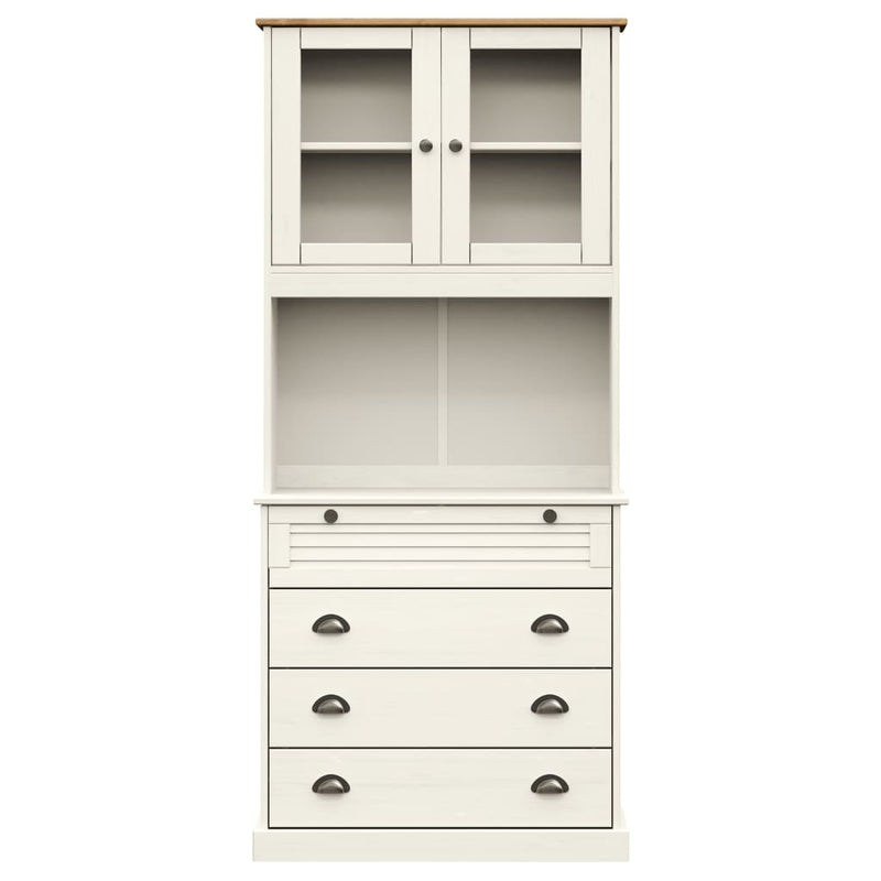 Highboard VIGO hvit 80x40x176 cm heltre furu