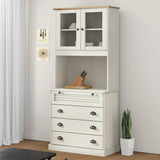 Highboard VIGO hvit 80x40x176 cm heltre furu