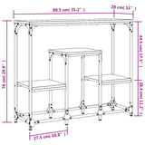 Konsollbord brun eik 89,5x28x76 cm konstruert tre