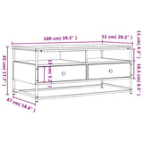 Salongbord brun eik 100x51x45 cm konstruert tre