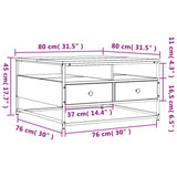 Salongbord brun eik 80x80x45 cm konstruert tre