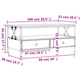 Salongbord svart 100x51x45 cm konstruert tre