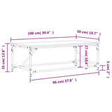 Salongbord svart 100x50x35 cm konstruert tre